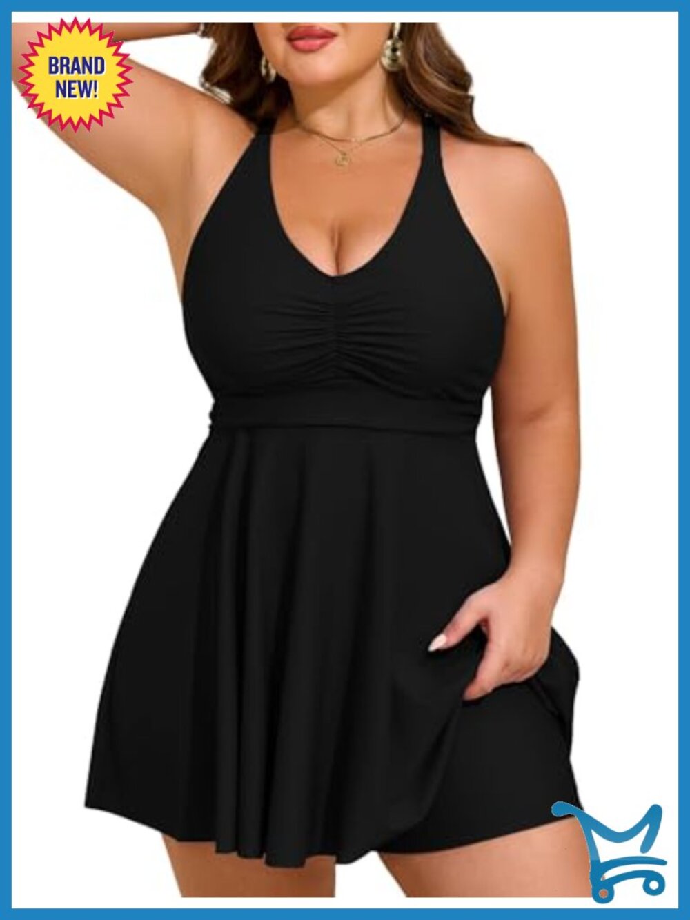 Plus Size 2 Piece Tankini Swimsuits for Women Hide Belly